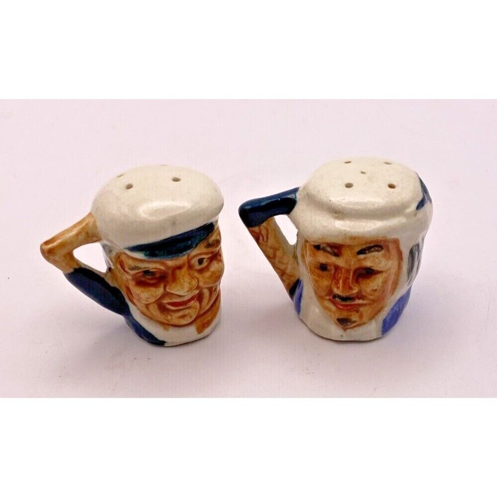 Vintage Salt and Pepper Shakers Hand Painted Toby Mug Style Made in Japan
